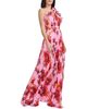 Dress The Population Dress the Population Vida One Shoulder 3D Floral Ruffle Pleated Gown - 3