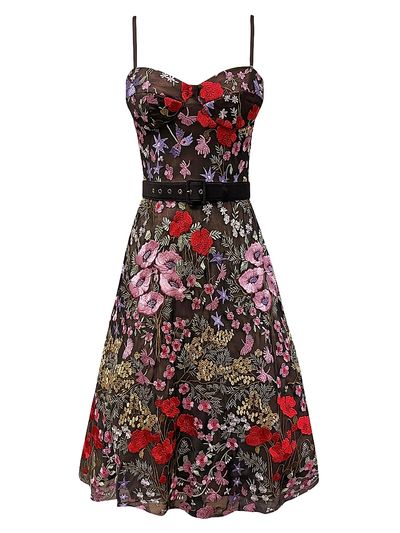 Dress The Population - Women's Carlita Floral Midi-Dress
