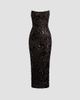Dress The Population Women's Cosette Floral Sequin Strapless Midi Dress - 1