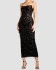 Dress The Population Women's Cosette Floral Sequin Strapless Midi Dress - 4