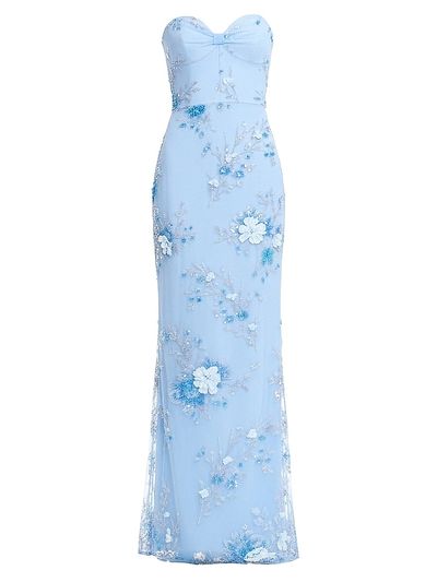 Dress The Population Women's Daisy Embroidered Floral Column Gown