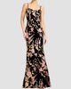 Dress The Population Women's Giovanna Floral Velvet Gown - 6
