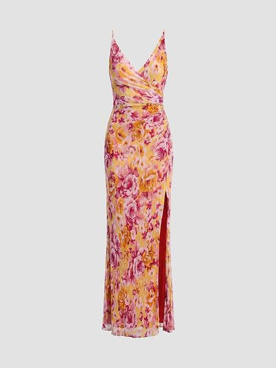 Dress The Population Women's Jordan Floral Ruched Mermaid Maxi Dress