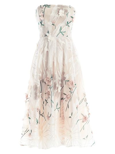 Dress The Population Women's Kailyn Embroidered Fit & Flare Gown