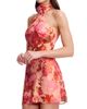 Dress The Population Women's Lily Flower Halterneck Minidress - 3