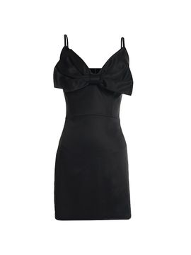 Dress The Population Women's Mel Satin Bow Minidress