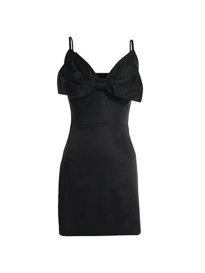 Dress The Population Women's Mel Satin Bow Minidress