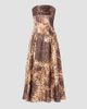 Dress The Population Women's Miranda Leopard-Print Sequin-Trim Satin Midi Dress - 6