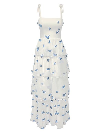 Dress The Population Women's Monica Embroidered Silk Sleeveless Gown