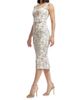 Dress The Population Women's Nicole Belted Floral Sequin Midi-Dress - 3