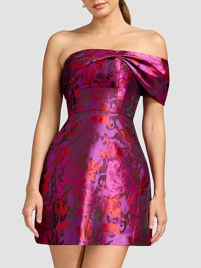 Dress The Population Women's Olive Jacquard Mini Dress