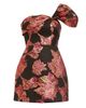 Dress The Population Women's Olive One-Shoulder Brocade Minidress - 1