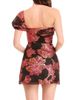 Dress The Population Women's Olive One-Shoulder Brocade Minidress - 5