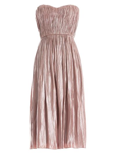 Dress The Population Women's Tovah Satin Strapless Fit & Flare Midi-Dress