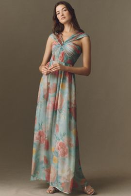 dress the population tuuli gown Dress the Population Black Label Tuuli Pleated Cutout Halter Gown