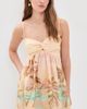 Dress To Dress To Beige Tropical Ruched Neckline Mini Dress Beige Tropical - 2