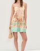 Dress To Dress To Beige Tropical Ruched Neckline Mini Dress Beige Tropical - 5