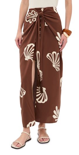 Dress To Dress To Brown Maritime Front Knot Maxi Skirt Brown Maritime