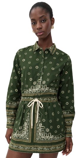 Dress To Dress To Scarf Collared Button Down Shirt Scarf Print