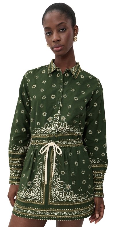 Dress To Dress To Scarf Collared Button Down Shirt Scarf Print