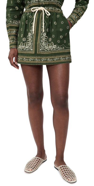 Dress To Dress To Scarf Drawstring Mini Skirt Scarf Print