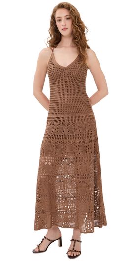Dress To Dress To Vintage Tricot Maxi Dress Brown Castanha