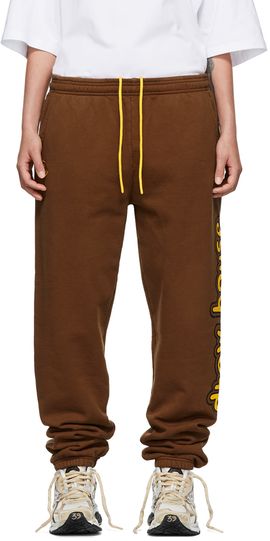 drew house drew house SSENSE Exclusive Brown Cartoon Font Lounge Pants