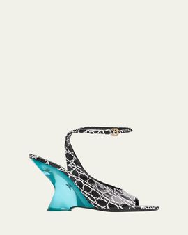 Dries Van Noten 100mm Crackled Leather Ankle-Strap Sandals