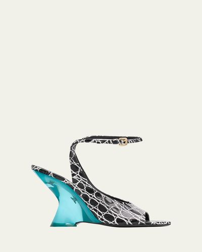 Dries Van Noten 100mm Crackled Leather Ankle-Strap Sandals