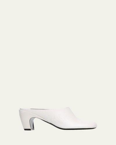 Dries Van Noten 75mm Floral Debossed Leather Mules
