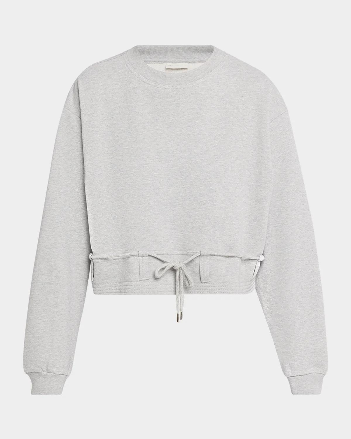 Dries Van Noten Belted Crop Crewneck Sweatshirt