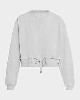 Dries Van Noten Belted Crop Crewneck Sweatshirt