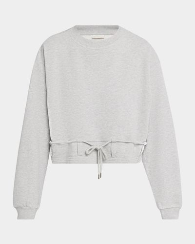 Dries Van Noten Belted Crop Crewneck Sweatshirt