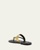 Dries Van Noten Croc-Effect Leather Flat Thong Sandals - 2