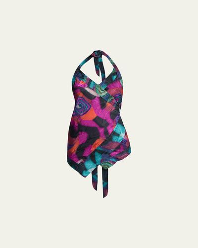Dries Van Noten Cussia Halter Midi Dress