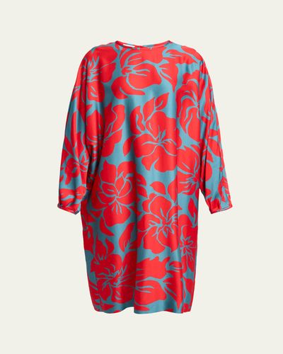 Dries Van Noten Dally Relaxed Floral Satin Midi Dress