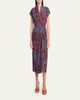 Dries Van Noten Dilian Floral Jacquard Draped Wrap Midi Dress - 2
