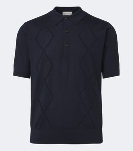 Dries Van Noten Dries Van Noten Argyle open-knit wool polo shirt