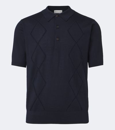 Dries Van Noten Dries Van Noten Argyle open-knit wool polo shirt