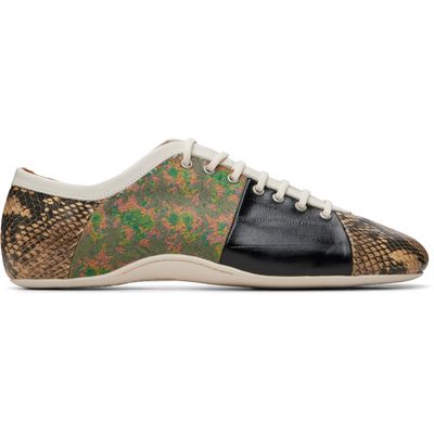 Dries Van Noten Dries Van Noten Beige & Brown Patchwork Ballerina Sneakers
