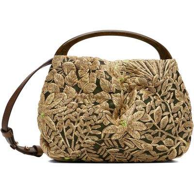 Dries Van Noten Dries Van Noten Beige & Brown Small Resin Handle Bag