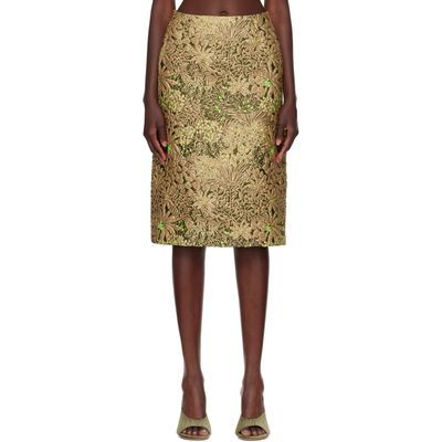 Dries Van Noten Dries Van Noten Beige Gobelin Midi Skirt