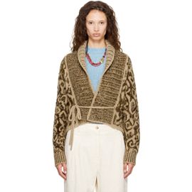 Dries Van Noten Dries Van Noten Beige Jacquard Cardigan