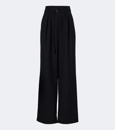 Dries Van Noten Dries Van Noten Belted pleated wool wide-leg pants