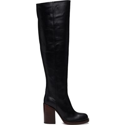 Dries Van Noten Dries Van Noten Black 100mm Square Toe Tall Boots