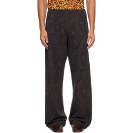 Dries Van Noten Dries Van Noten Black & Brown Printed Sweatpants