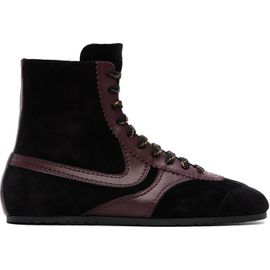 Dries Van Noten Dries Van Noten Black & Burgundy Suede High Top Sneakers