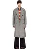 Dries Van Noten Dries Van Noten Black & Gray Oversized Wool Tweed Coat - 1