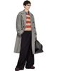 Dries Van Noten Dries Van Noten Black & Gray Oversized Wool Tweed Coat - 4