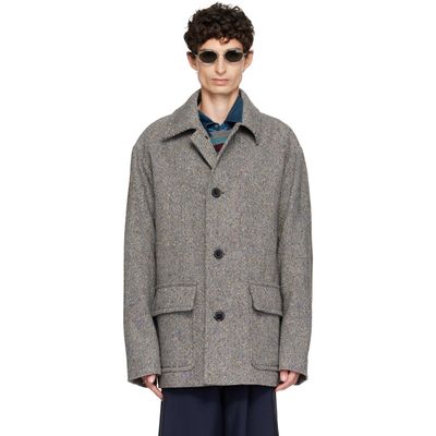 Dries Van Noten Dries Van Noten Black & Gray Wool Tweed Jacket